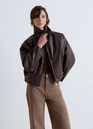 Calliope, CAPOSPALLA TINTA UNITA - Kunstlederjacke - marrone