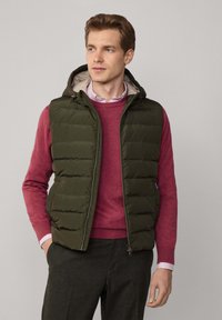 Façonnable QUILTED HOOD - Weste - khaki green