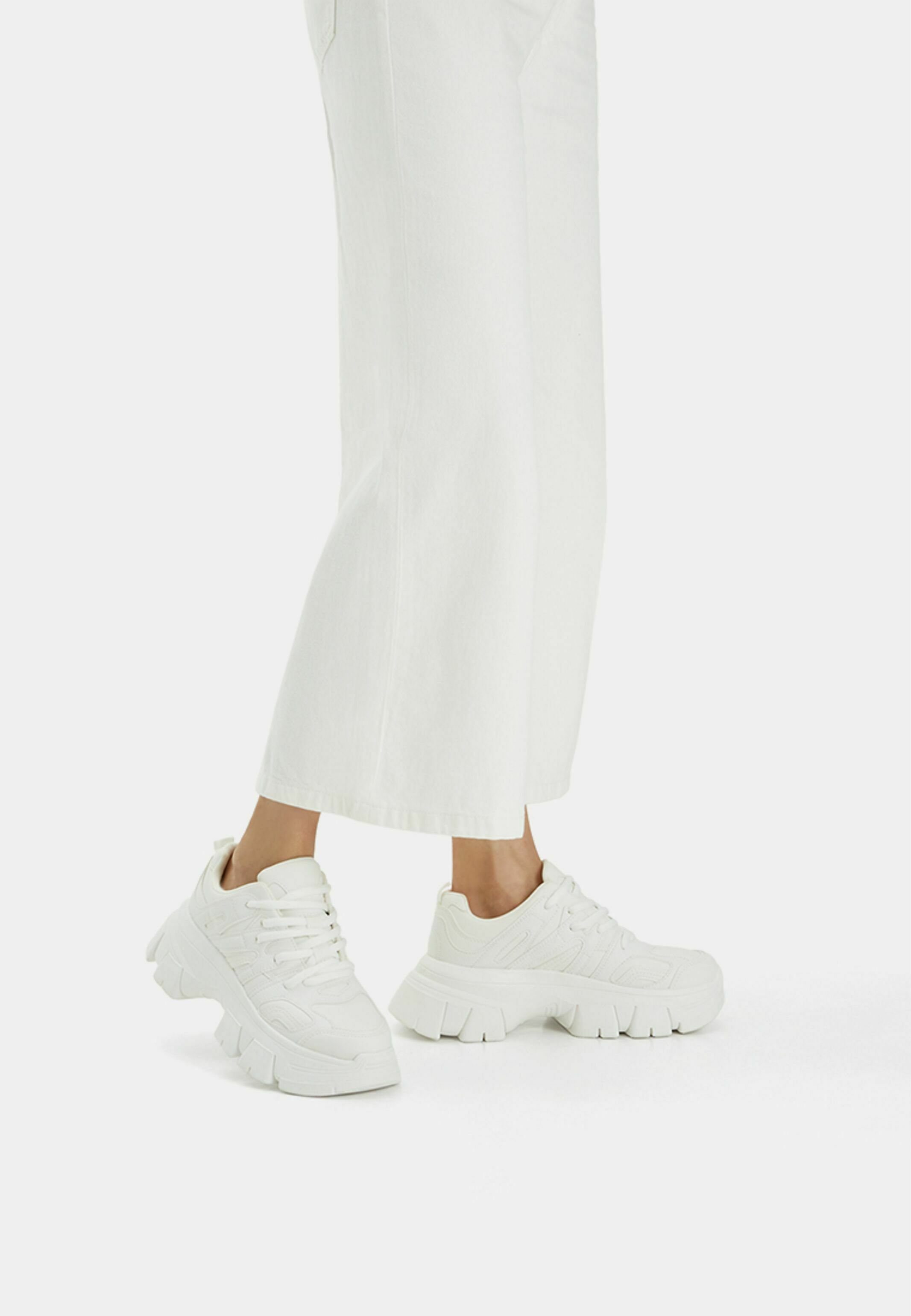 Bershka Sneakers laag - white/wit - Zalando.nl