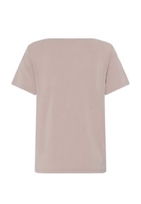 T-shirt beige à manches courtes avec un ourlet droit et un design dos simple et uni.