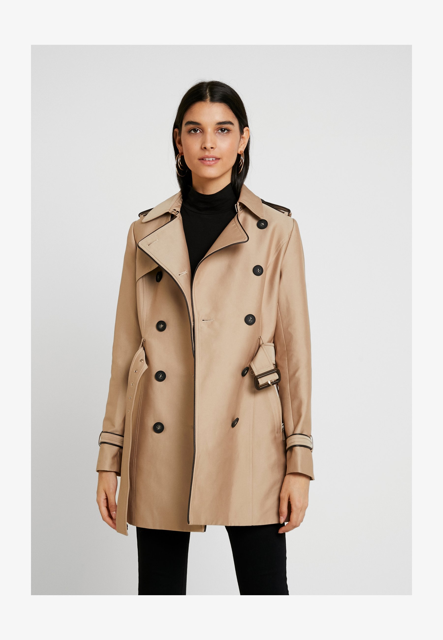 Trendyol Cappotto Rosso Donna - Trench Parka Regolare Con Cappuccio, Tessuto Intrecciato, Look Casual Chic