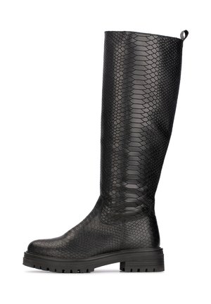 MONK - Platform boots - black with snake print