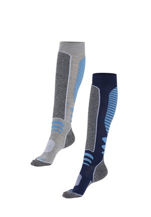 SKI 2 PACK - Sports socks - marine mit grau mouline hell grau melange mit grau moulin