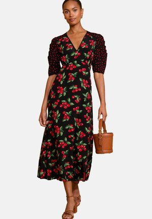 Love & Roses REGULAR FIT - RUCHED SLEEVE - Rochie de zi - black cherry