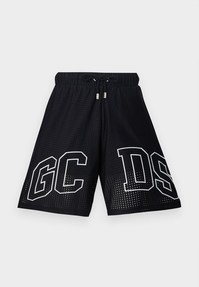 Crne mrežaste kratke hlače s opuštenim krojem, s bijelim slovima "GC" i "DS" sa strane te podesivim remenom u struku.