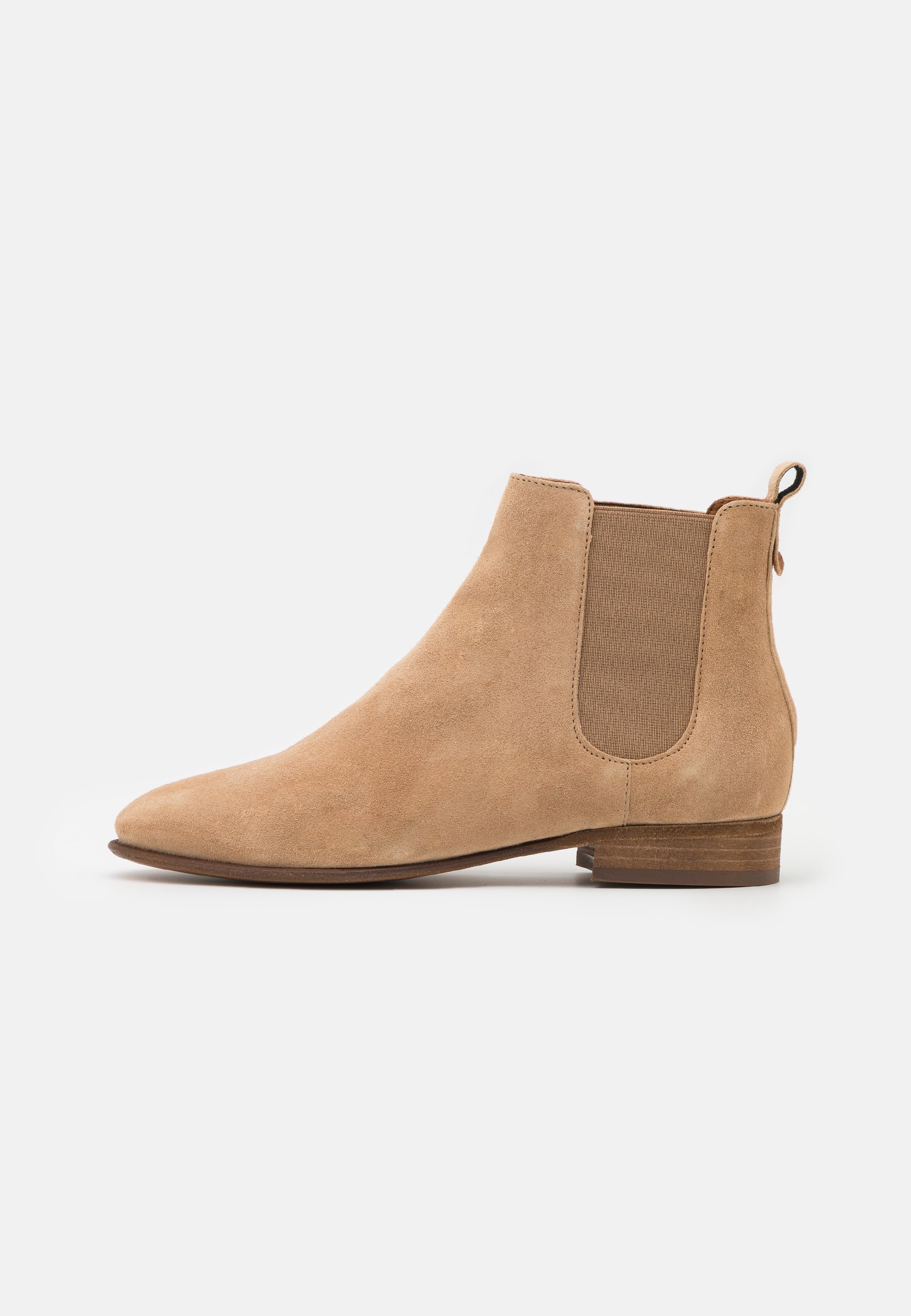 beige leather sporty ankle boots