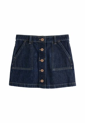 Next, REGULAR FIT - BUTTON FRONT DETAIL SKIRT - A-Linien-Rock - dark wash denim