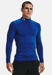 Under Armour - UA CG ARMOUR COMP MOCK COLD GEAR - Longsleeve - blauweiss Miniatuurafbeelding 1