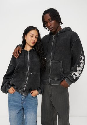 YOURTURN by Zalando, UNISEX - Φούτερ με φερμουάρ - dark grey snow washed