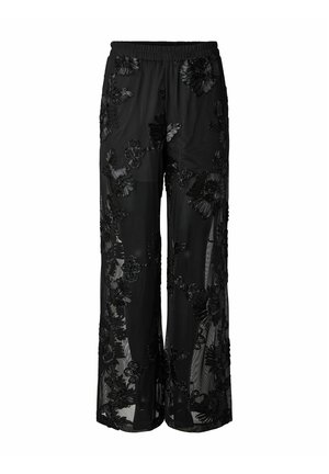 Pieces, WIDE-LEG TROUSERS PCOFFIA HW - Pantalon classique - black