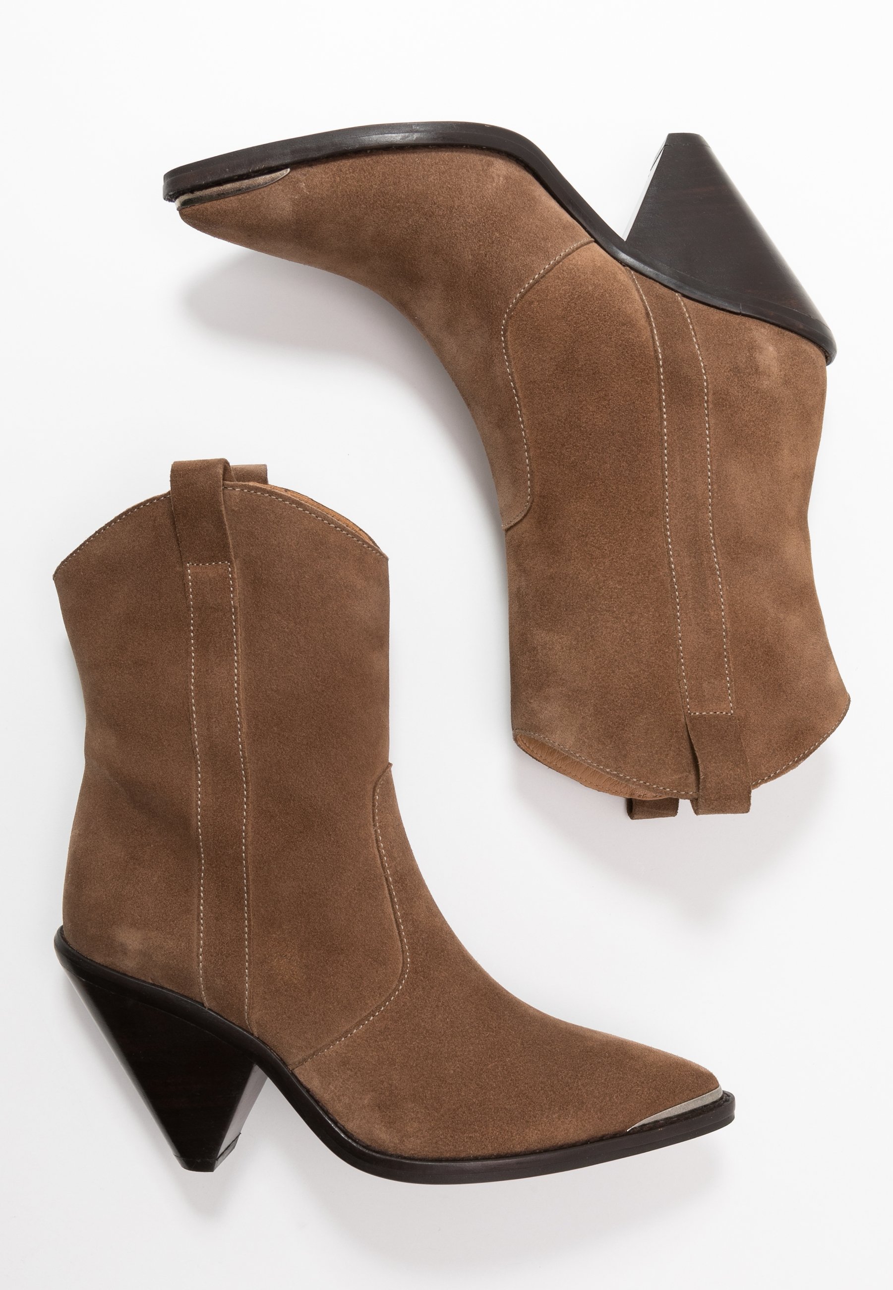 Toral Enkellaarsjes met hoge hak basket oscuroBruin Toral Wide Fit WIDE FIT Cowboy Bikerlaarzen basket