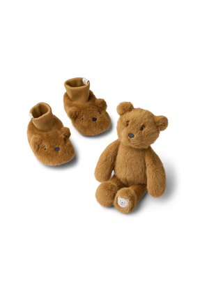 Liewood BASIM BEAR PLUSH GIFT SET UNISEX - Krabbelschuh - golden caramel