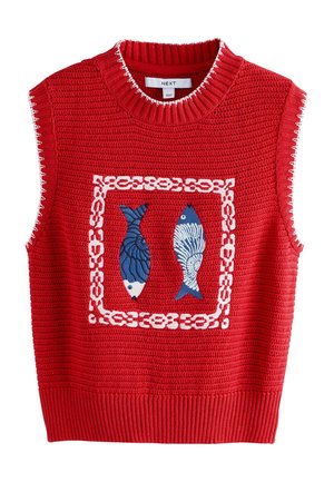Next REGULAR FIT - FISH GRAPHIC TANK  - Top - red