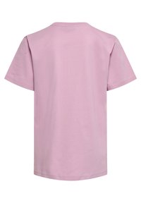 Kortærmet t-shirt i lys pink, lavet af bomuld. Har en rund halsudskæring og en lige kant, uden mønstre eller udsmykninger.
