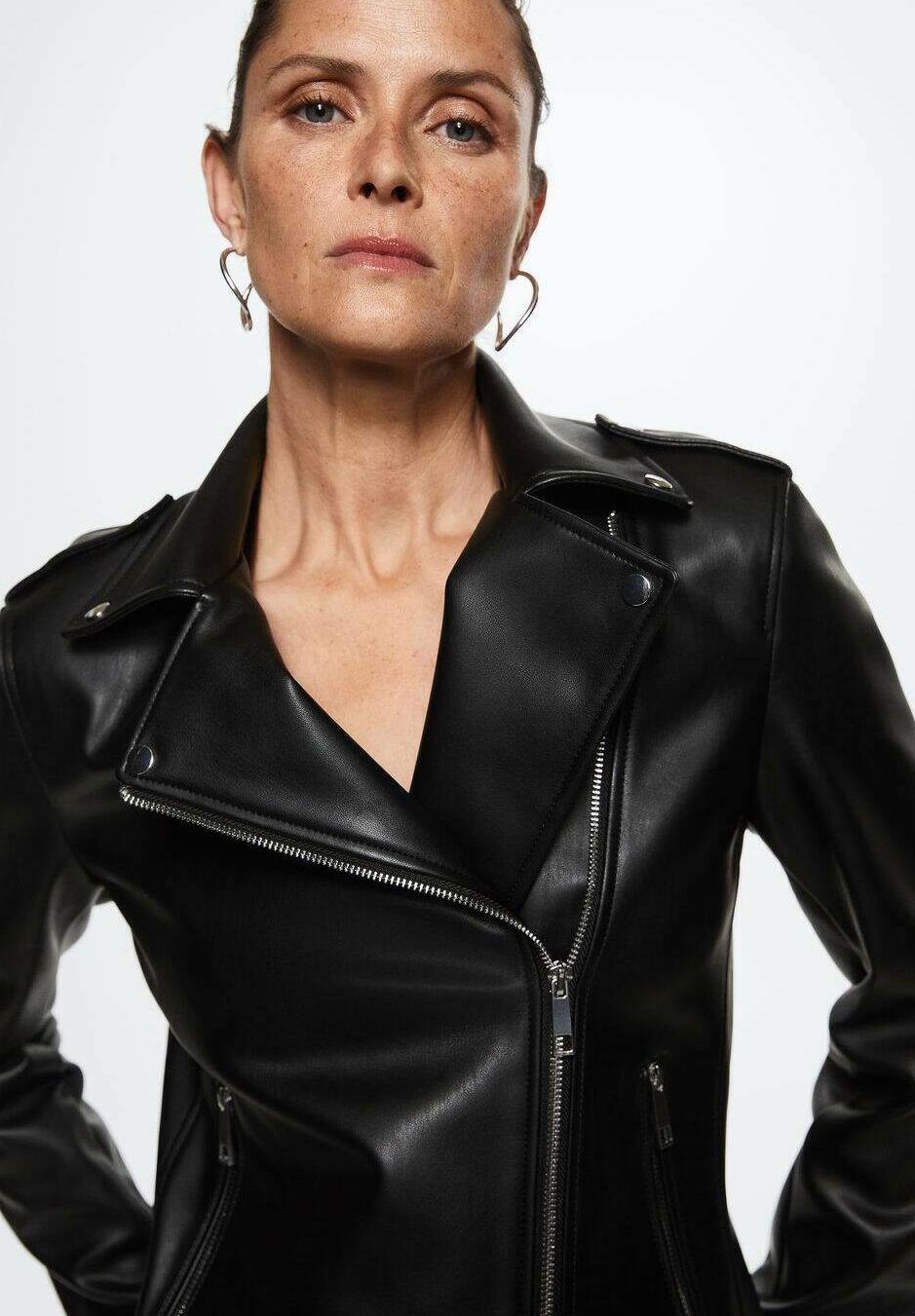 Mango LIZ - Faux leather jacket - noir 