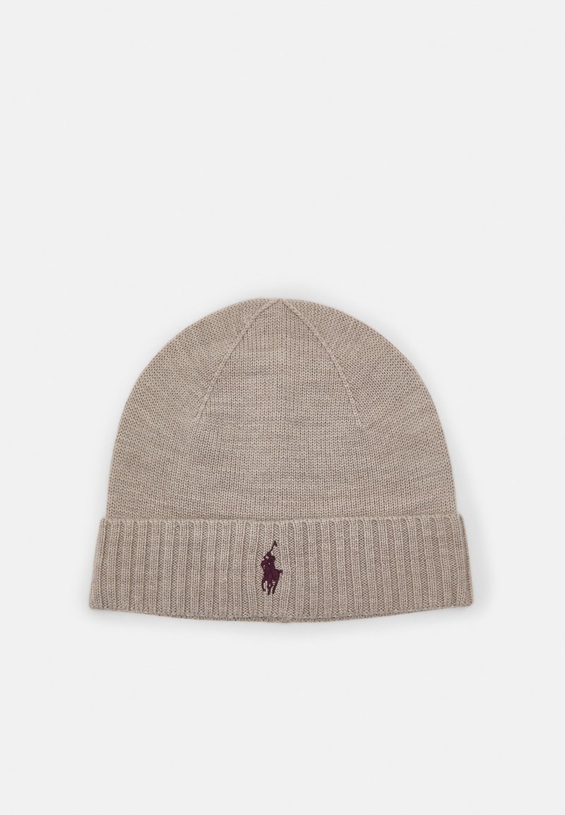 Polo Ralph Lauren SIGNATURE PONY WOOL BEANIE Beanie oatmeal heather/brown Zalando.co.uk