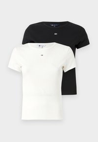 ESSENTIAL 2 PACK - Basic T-shirt - ecru/black