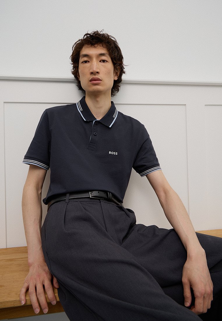 Boss Poloshirt donkerblauw