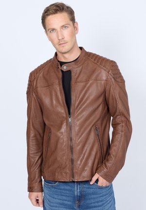 Lederjacke - cognac
