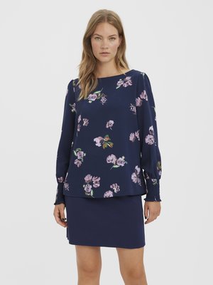 Vero Moda VMLYDIA SMOCK - Μπλούζα - navy blazer/lana