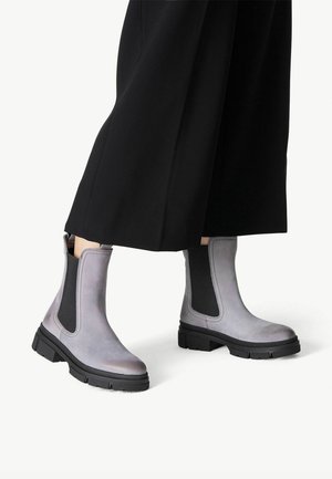 Platform ankle boots - grey nubuc