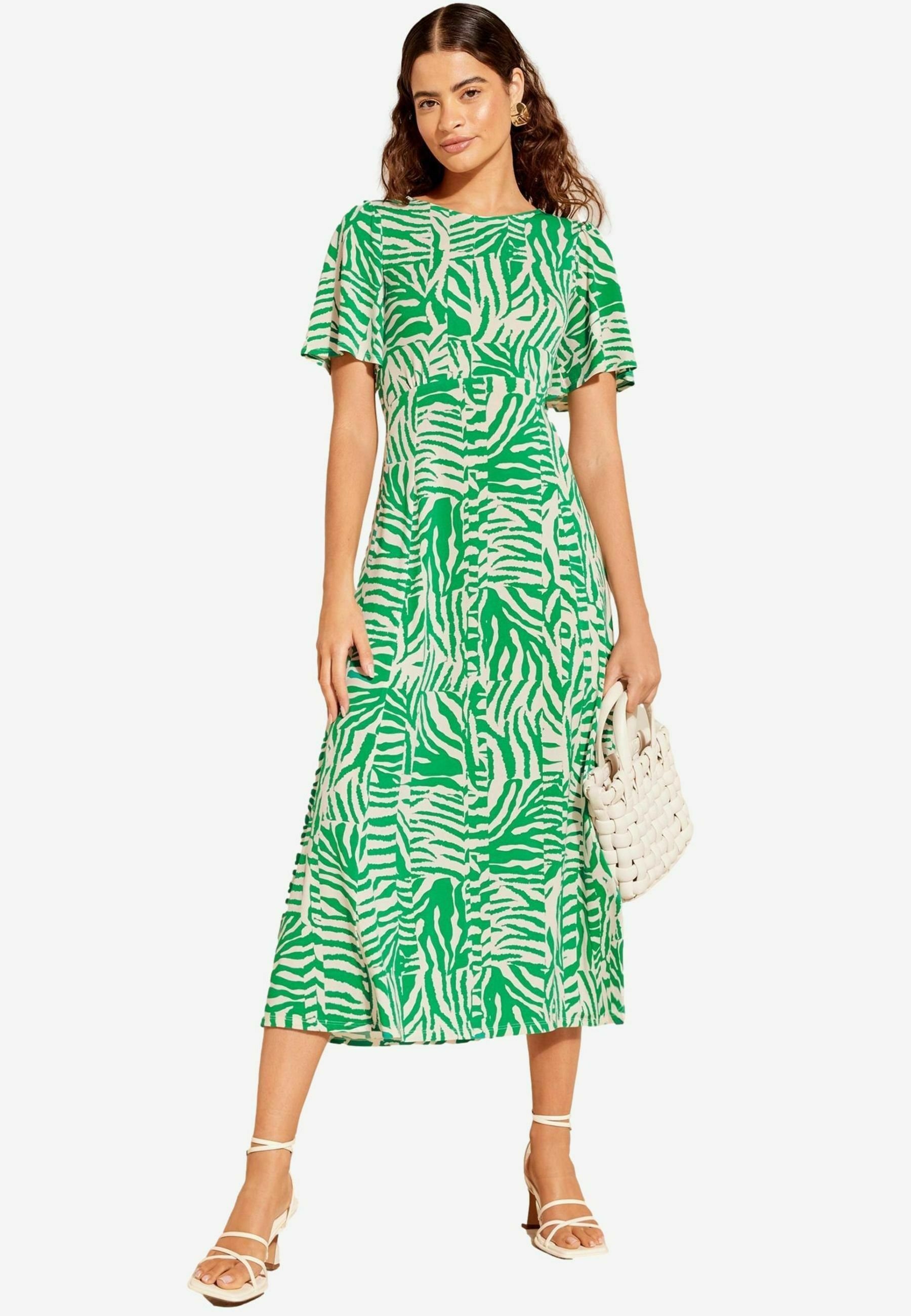Friends Like These ROUND NECK REGULAR - Day dress - green zebra/green - Zalando Friends Like These ROUND NECK REGULAR - Day dress - green zebra/green - Zalando