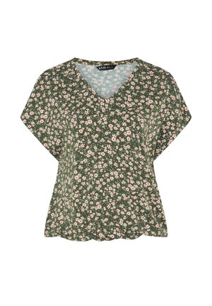 Yours Clothing, PLUS SIZE CASUAL TOPS. - T-shirt con stampa - khaki