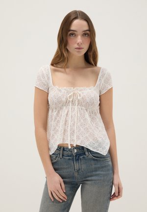 REGULAR FIT WITH BOW - Blusa - optical white