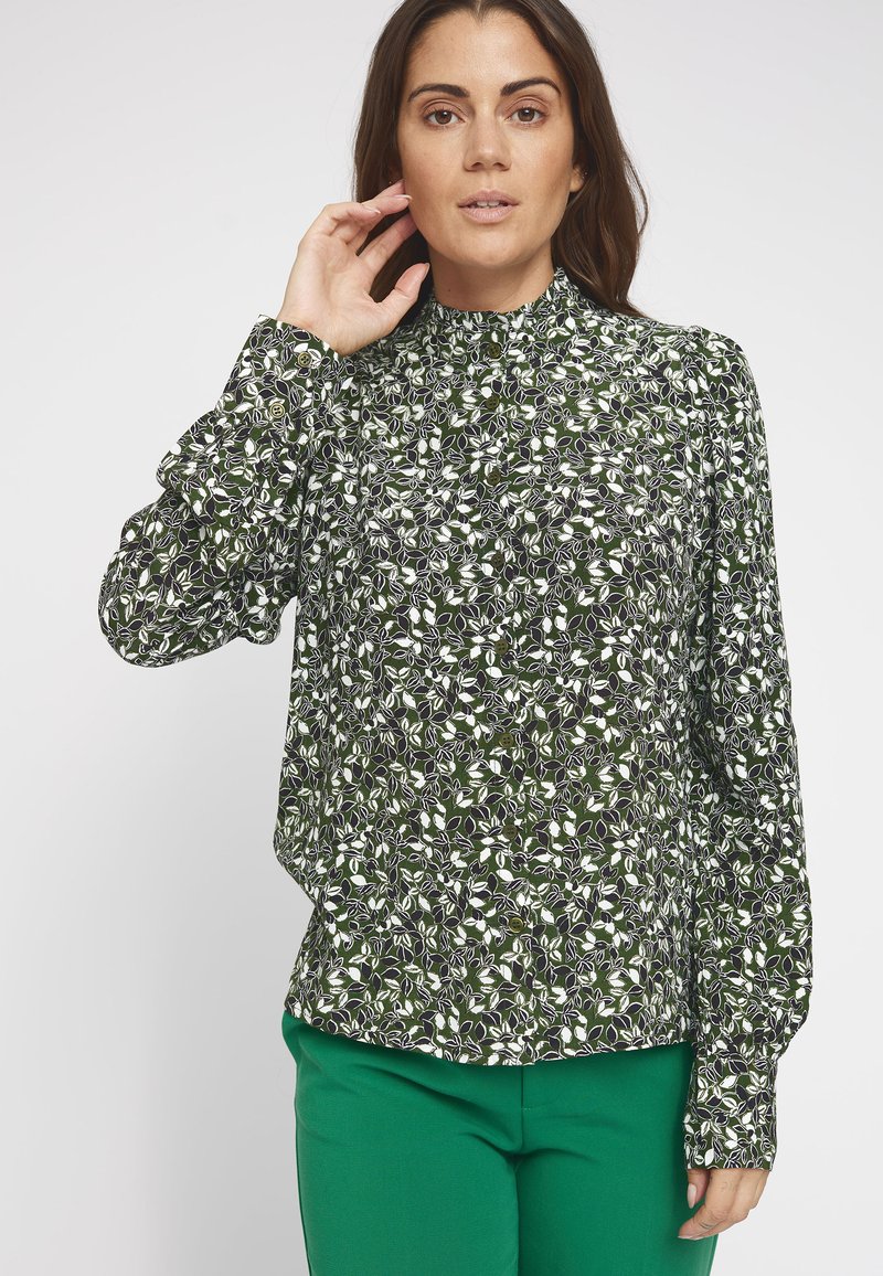 Meera-M Dress - Antares Print Bronze Green