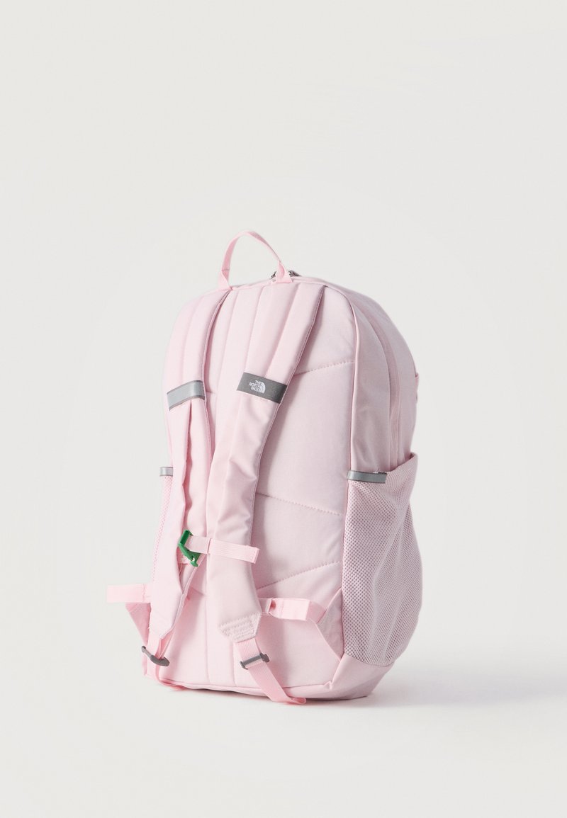 light pink and white north face backpack The Women's Vault Everyday Laptop liter pack featuring a small front zip pocket with an internal organization Laptop Backpack Light Pink North