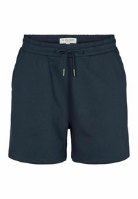 Tumši zili ikdienas šorti ar elastīgu jostu, regulējamu auklu, sānu kabatām un "U.S. Polo Assn." etiķeti iekšējā jostas daļā.