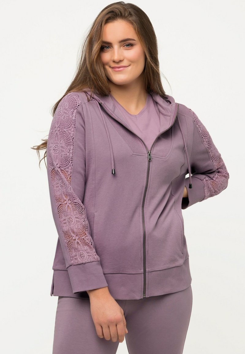 Ulla Popken Sudadera con cremallera - lilac