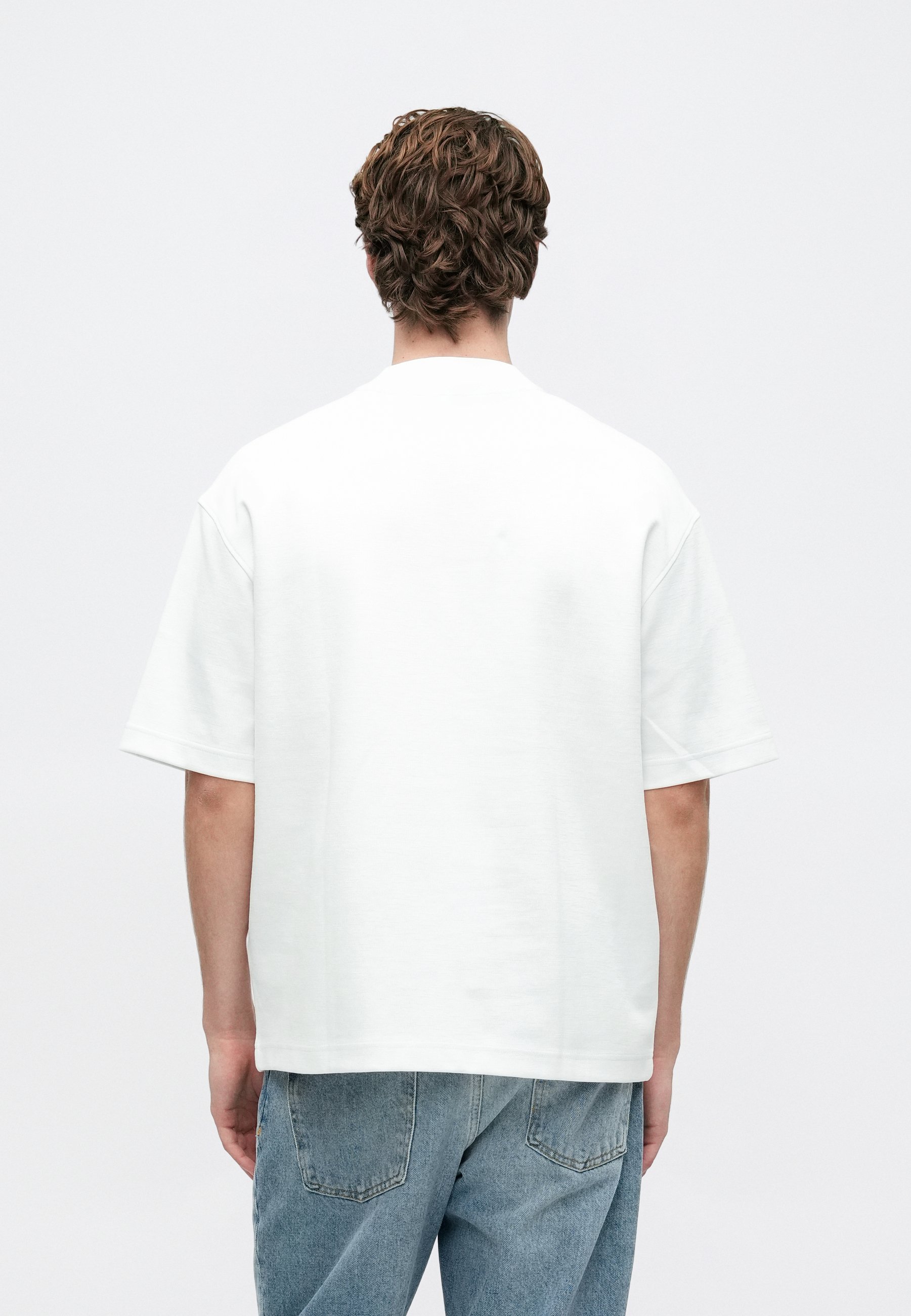Selected Mock neck - Basic T-shirt - bright white/olive - Zalando