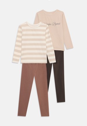 Friboo 2 PACK SET - Legíny – nohavice - light grey/light brown/off-white