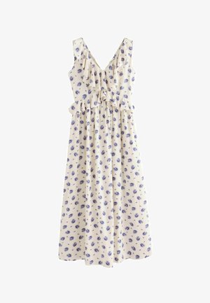 Laura Ashley, REGULAR FIT - SLEEVLESS RUFFLE MIDI DRESS . - Maxi dress - ecru