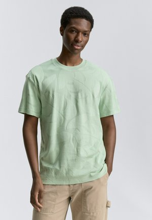 TOM TAILOR DENIM MIT MUSTER - T-shirt print - fresh mint green jacquard