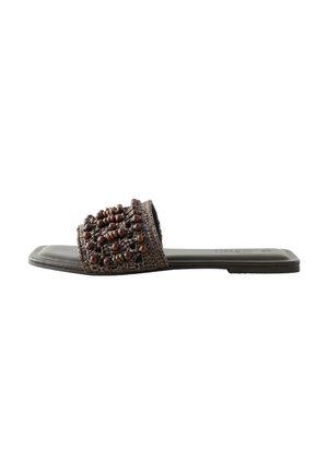 Next, REGULAR FIT - FOREVER COMFORT® BEADED OPEN TOE MULE SANDALS - Mules - chocolate brown