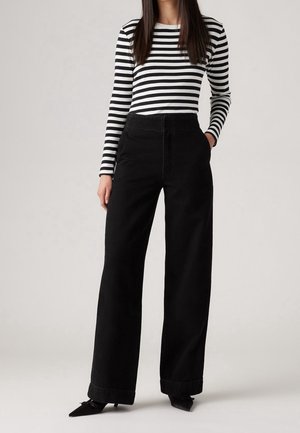 Leveälahkeiset - black denim