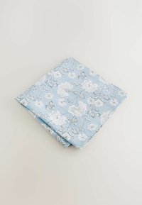 Set di cravatte in lana blu navy: fazzoletto da taschino floreale, regalo per lo sposo - Italia