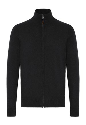 Juodas užtrauktuku užsegamas megztinis su aukštu apykakle, pagamintas iš glotnaus mezgimo audinio. Savybės: gipiūro rankogaliai ir apačia, užtrauktukas priekyje ir minimalus ženklinimas.