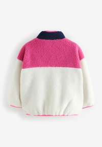 Next COLOUR BLOCK BORG ZIP THROUGH- REGULAR FIT - Polárdzseki - ecru/white