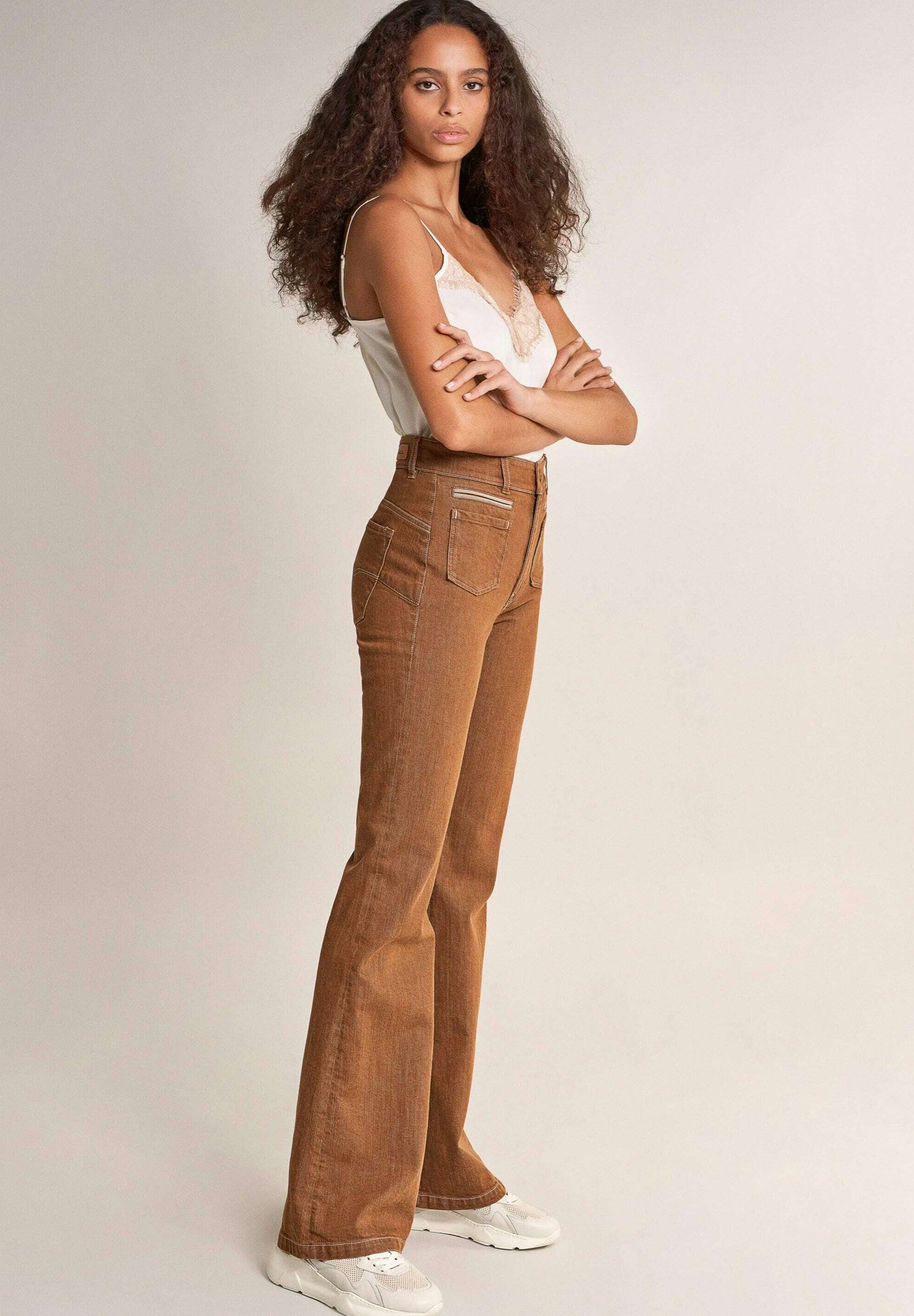 Salsa SECRET GLAMOUR PUSH IN FLARE - Jeans Bootcut - Brown/braun -  Zalando.de