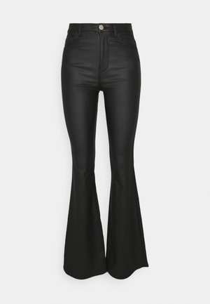 ONLY Tall ONLHELLA LIFE HIGHWAISTED COATED - Flared Jeans - black