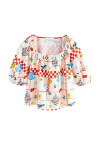 Next REGULAR FIT - VOLUME HALF SLEEVE - Bluse - ecru tablecloth print