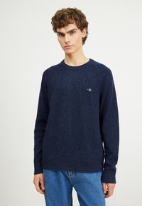 GANT - BICOLORED RAGLAN C-NECK - Trui - dark navy Miniatuurafbeelding 1