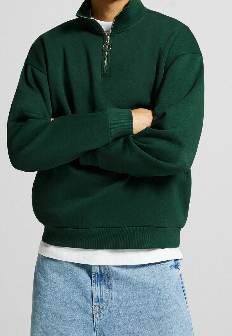 Bershka Sweatshirt - dark green