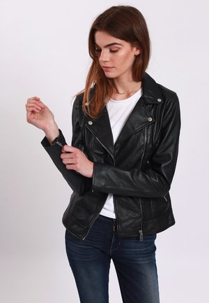 Lee Cooper BELINE - Leather jacket - black