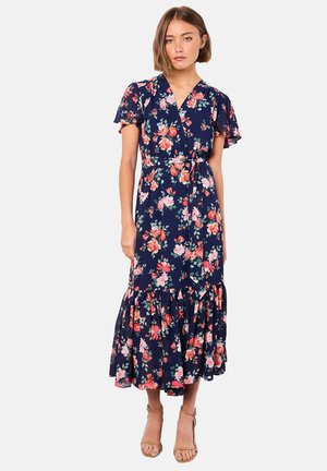 Apricot FLORAL WRAP - Vestito lungo - navy