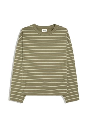 Bershka, LONG SLEEVE STRIPE PRINT - T-SHIRT - Top s dlhým rukávom - khaki