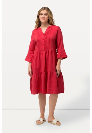 TIERED BELL SLEEVE  - Vestido informal - dark pink